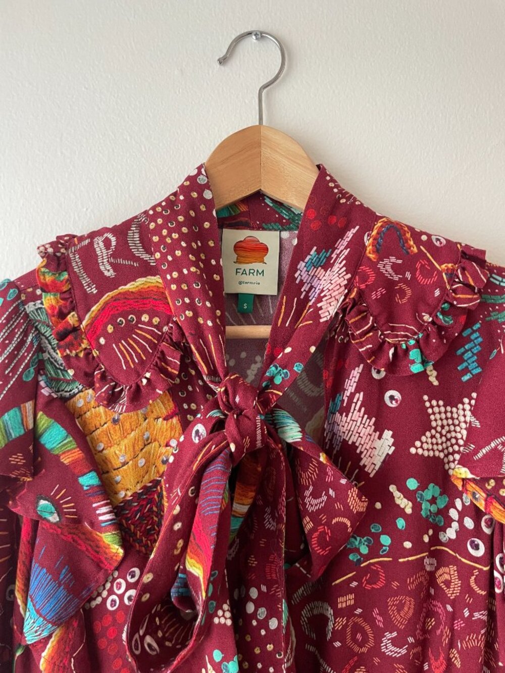 Farm Rio Tie Neck Blouse - Picture 2 of 7